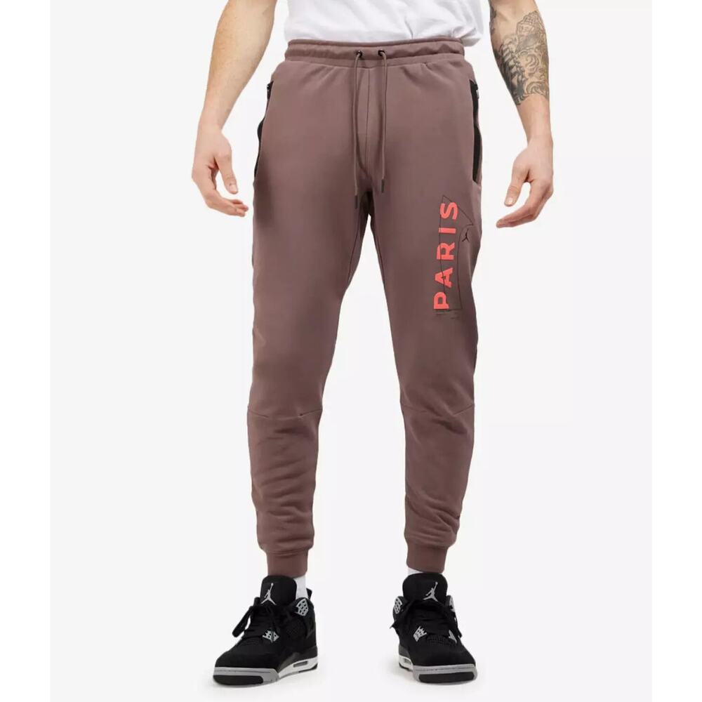 Jordan Paris Saint-Germain Fleece Pants Nike Sweatpants DM3094-291 Maroon Active
